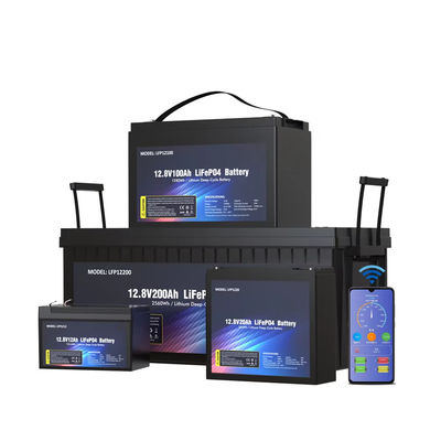 Inmune para vehículos móviles LiFePO4 batería de iones de litio 12.8V Bluetooth BMS